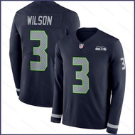 SY3 NFL Seattle Seahawks Jersey Football Long Sleeve T Shirts Wilson Tee Player Edition Plus Size YS