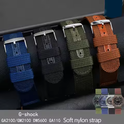 Nylon strap For Casio GShock GM2100 GA2100 GA2110 DW5600 GW-5000 5035 GW-M5610 GA110 Modified Breath