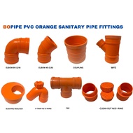 PVC Orange Sanitary Pipe Fittings Orange WYE