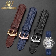Suitable for cartier Watch Strap Crocodile Leather Blue Balloon Men Women Style Convex Leather carti