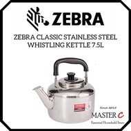 Zebra Classic Stainless Steel Whistling Kettle 7.5L