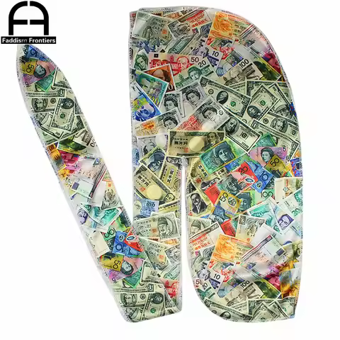 Men Silky Colorful Money Durag Bandanas for Men Silk Durag Long Straps Headwrap Hair Wave Brush Styl