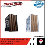 TECWARE TIMBER HIGH AIRFLOW ATX TG CASE INCLUDED W / 4 FANS  (BLACK/WHITE)