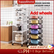 （with wheels）4/5/6 Layer Multi-purpose Steel Storage Rack Shelf Pot &amp; Pan Rack kitchen Shelf