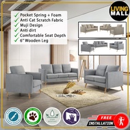 Living Mall Helo Pet Friendly 1-Seater/2-Seater/3-Seater Sofa Set in 2 Colour Available
