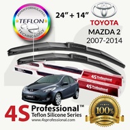 Mazda 2 SkyActiv 2007-Present 4S Professional™ Teflon Silicone Series Wiper Blades (1 pair) - 1 Year