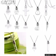 SIMULR Glass Bottle Necklace, Fillable Transparent Glass Wishing Bottle, DIY Ashes Holder Keepsake M