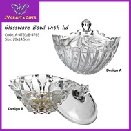 Sugar Bowl Glassware/ Balang Kaca Crystal/ Balang Kuih kaca/ Crystal Glassware Container / Premium D