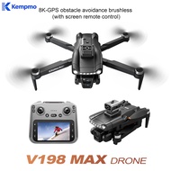 【kempmo】V198MAX GPS Drone 232g No Need Register 4.3 Inch Screen Remote 8K Camera Brushless Motor 4-W