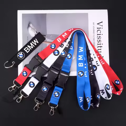 B-BMW Logo Neck Strap Key Phone Work Card Lanyard Rope Keychain For BMW M Performance E46 E36 E34 E5