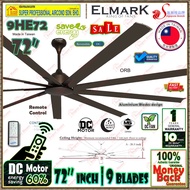 Elmark DC Fan 9HE72 72 inch Remote Control Ceiling Fan 5-Speed (Silent DC Motor) 9-Aluminium blades 