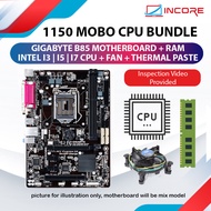Socket 1150 Bundle - Intel I7-4th Gen I5-4th Gen I3-4th Gen / Gigabyte B85M B85 Motherboard CPU Proc