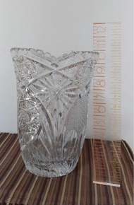 Vintage Bohemia Handcut crystal Vase 水晶雕花花瓶  擺設裝飾