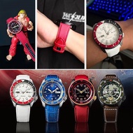 2024 High quality❄☇ 蔡-电子1 Substitute SEIKO Seiko No. 5 Street Fighter Co-branded Couple Watch Long-SRPF19K1 Leather Strap 22mm