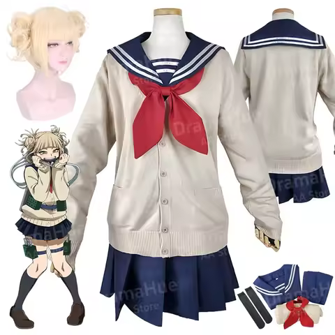 Anime Toga Himiko Cosplay Costumes My Hero Academia Cosplay Tops Sweater Skirt Himiko Toga Suits Wig