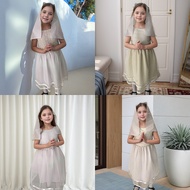 White Dress for Kids Girl Communion Sleeveless Dress Baptism Flower Girl Elegant Princess Gown