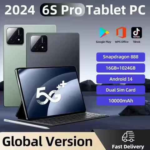 2025 Original Pad 6S Pro HD 4K 10000mAh Snapdragon 888 11inch 16GB+1TB Android 14 Tablet PC 5G Dual