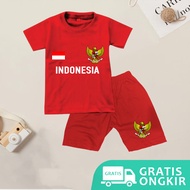 Baju setelan anak laki-laki motif 17 AGUSTUS KEMERDEKAAN pendek