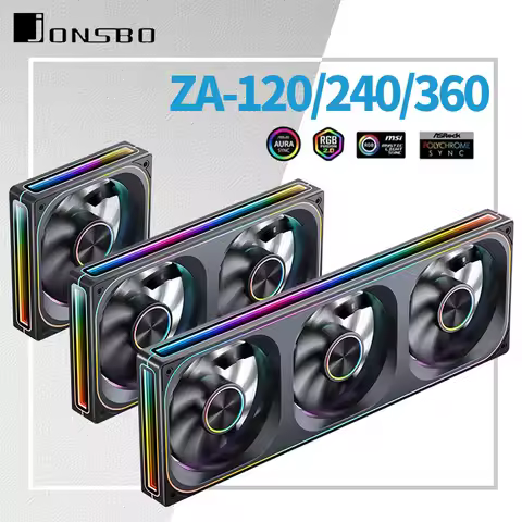 Jonsbo ZA-120/240/360 Case Fan 12V 4PIN PWM 5V 3PIN ARGB 12cm Integrated Desktop Computer Chassis CP