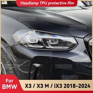 For BMW X3 iX3 X3M G01 G45 G08 F97 2018-2024 Car Headlight Transparent TPU Protective Cover Film Fro
