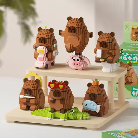 Lovely Cartoon Animals Nanobricks Capybara Micro Diamond Block Construction Model Building Bricks Ed