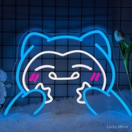 Snorlax Neon Sign Anime Neon Light Indoor Wall Art for Kids Game Room Toy Shop Bar Sign Birthday Gif