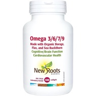 New Roots Herbal Omega 3679 180 Softgels 45 Hari Campuran Organik Borage Flaxseed & Sea Buckthorn un