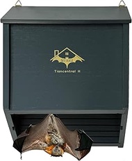 Bat Houses for Outdoors 2 Chamber Grey Bat House 12.8Inch Bat Box for Outside All Natural Wooden Cle