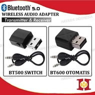 Bluetooth USB Dongle 5.0 Audio Wireless Stereo Receiver Adapter 2 In 1