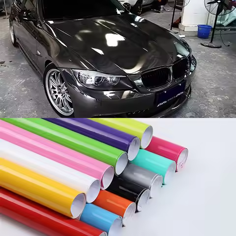 60" 150cm Gloss Glossy Car Wrap Vinyl Covering Film Sticker Decal Roll Sheet Air Bubble Release 60in