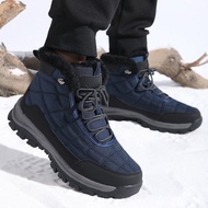 Winter Boots New Wool Plush Men'S Snow Boots Non-Slip Warm Outdoor Hiking Boots Male Cotton Shoes Bi