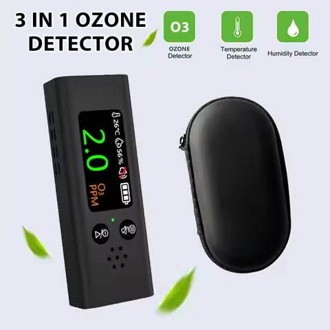 Ozone Alarm Detector Temperature and Humidity Detector Alarm LCD Display O3 Detector for Home