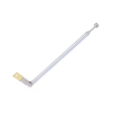 1pcs 37cm 5 Section Telescopic Stainless Steel AM FM Radio Universal Antenna