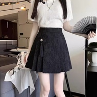 Chinese Style Jacquard Fringed High-End Feel Corduroy Skirt Summer New High Waist Slimmer Look A-Lin