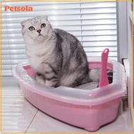 Cat Litter Tray Cat Potty for Corner Cat Sand Tray Triangular Open Top Anti Splashing with Scooper C