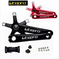 Original Lp-Litepro crank crank bottom bracket set road bike folding bike 412 130 BCD bicycle accessories parts Compatible with FNHON DAHON BLAST GUST