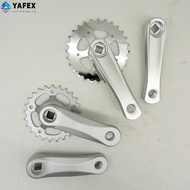 <YF>Single For Speed Bike Crankset 28T 114mm Aluminum Crank Arms for Square Taper BB