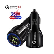 35W Dual USB Car Charger 6A Quick Charge 3.0 Car Charger