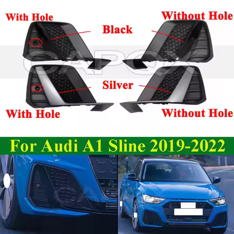 CAPQX 1 Piece Front Fog Light Frame Cover For Audi A1 Sline S-line Sport 2019-2022 Front Fog Lamp Fr