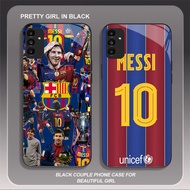 HK-58 Football star Messi Glass KACA Casing for Samsung A14 A04S S21 FE A15 A35 A25 A24 A34 A54 A05S