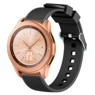 全城熱賣 - 適用於三星 Galaxy Watch5 40mm/44mm / Watch5 Pro 20mm 豎紋硅膠錶帶（黑色）