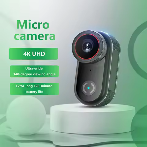 Magnetic Thumb Action Camera Wearable Mini Cam 4K 1.47" Screen, 4K30FPS/2K60FPS, IP65 Waterproof Bod