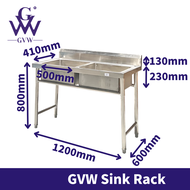 GVW Stainless Steel Kitchen Sink Single Double Bowl Sink Drainer Dish Rack Kitchen Organizer