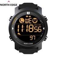 NORTH EDGE Smart Watch ผู้ชายตรวจสอบกันน้ำ50เมตรว่ายน้ำวิ่งกีฬา Pedometer นาฬิกาจับเวลา Smartwatch Android IOS