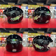 RAYA SPECIAL HELMET SGV RIDER 2 KETUPAT BLACK COLOUR HALF CUT HELMET SGV ADA SIRIM KETUPAT HITAM HEL