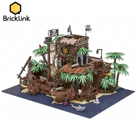 Bricklink Ideas MOC Pirates of Barracuda Bay Sets Compatible 21322 3250PCS City Ship House Building 