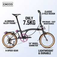 Cacco folding bike | Foldable bike | foldable bike - A16R - 7.9kg!!! -  AL Alloy Frame |Trifolding |