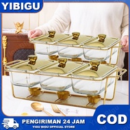 3-Grid Marble Buffet 3-in-1 Transparent Buffet Food Container/