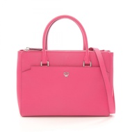 【二手】 MCM托特包，粉紅色皮革，兩用手提包，女士，二手