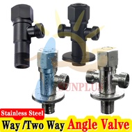 Low Price -- Best Stainless Steel 304 black \ silver（One Way Angle Valve）Two Way Angle Valve, 1/2"x 1/2"